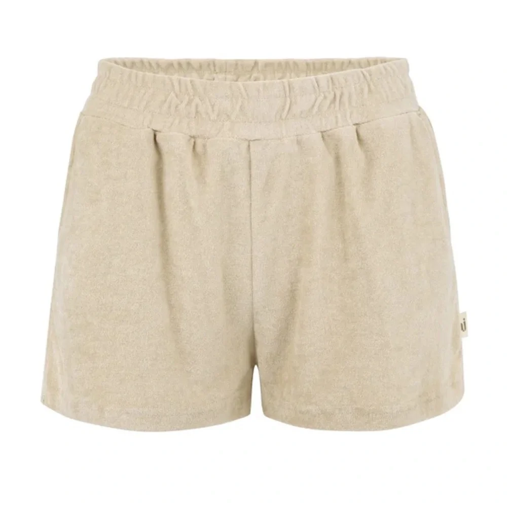 Araminta James Terry Cloth Shorts Beige Lounge Elastic Waist Size S Minimalist